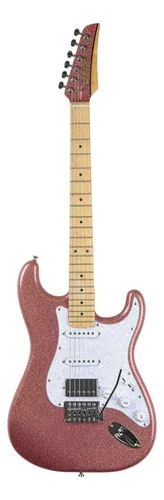 Guitarra Seizi Katana Musashi Fun Hss Cor Rose Gold Sparkle Orientação da mão Destro