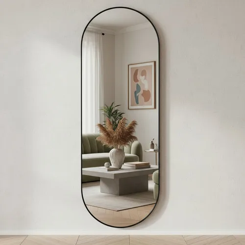 Espelho Oval Orgânico De Parede Grande 150x50 Corpo Inteiro