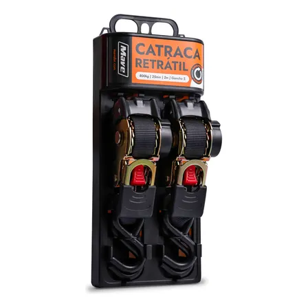 Par De Cinta Catraca Automática Fita Retrátil 800 Kg 2 Fitas Cor Preto