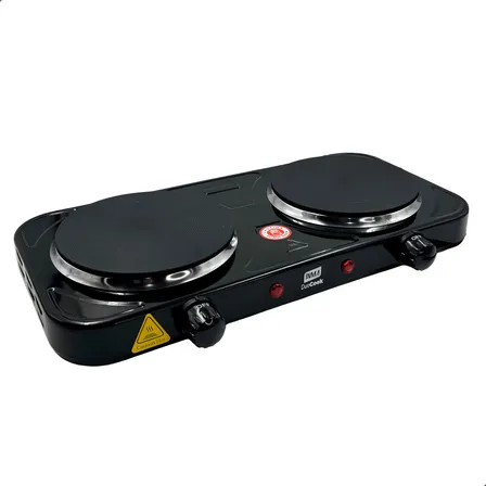 Fogão Inma Cooktop Elétrico 2 Bocas 2000w Portátil Elétrico Mesa Fogareiro Chapa Inma Mesa Camping Automático Viagens... 220v Preto