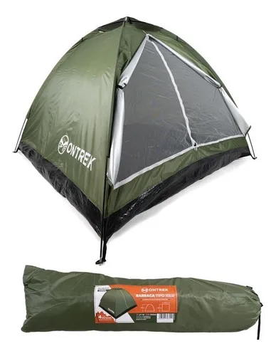 Barraca Camping 4 Pessoas Compacta Iglu Ontrek Verde – leve (1,5kg), fácil montagem, mosquiteiro e bag
