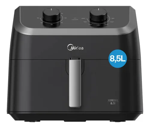 Fritadeira Air Fryer 8,5l Widemax Com Cesto Antiaderente Blackstone, 1900w Midea Preto 127v