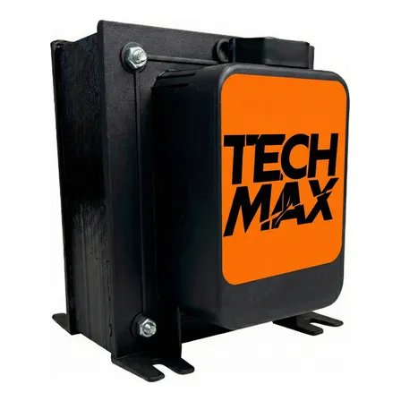 Auto Transformador 5000va Bivolt 127v-220v 220v-127v Para Ar Até 12000btus, Microondas, Air Fryer, Lava Roupas , Impressora, Geladeira Conversor De Voltagem Tech Max Preto