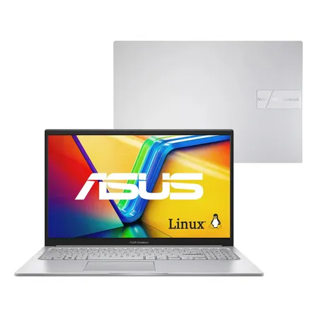 Notebook ASUS Vivobook 15 Intel Core i5 1334U 16GB Ram 1TB SSD Linux KeepOS Intel Iris Xe Tela 15,6" FHD Cool Silver - X1504VA-NJ2247