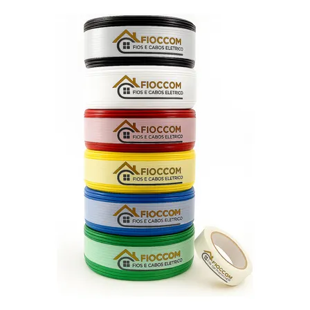 Fio Vermelho 2,5mm Cabo Flexível Rolo Com 100 Metros Elétrico 750v Fioccom