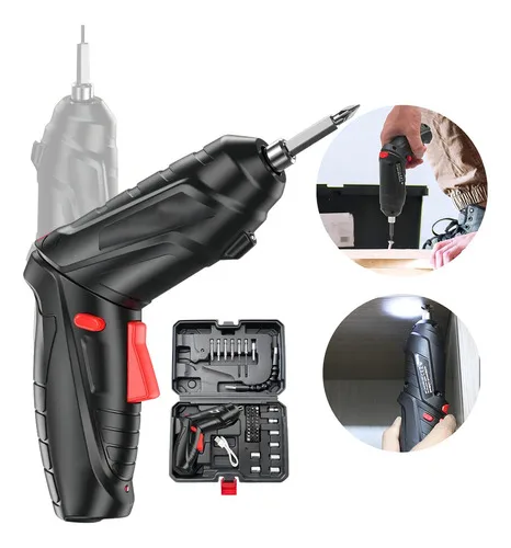 Mini Parafusadeira e Furadeira Elétrica 2 em 1 Polares 4.2V c/ Maleta 45 Peças