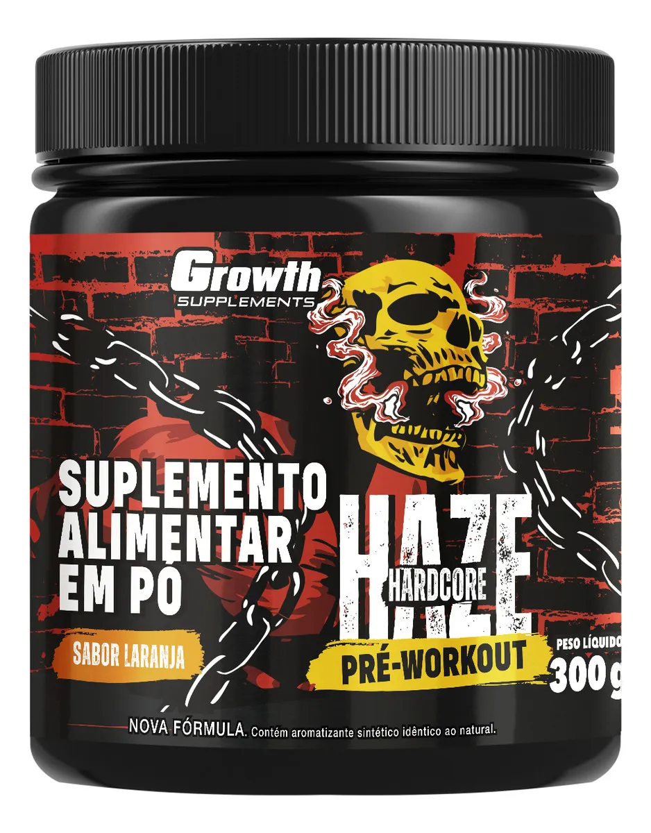 Pré-treino Haze Hardcore 300g Growth Supplements - Laranja