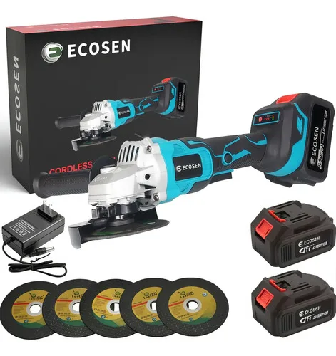 Esmerilhadeira Angular Ecosen 11000 Rpm Sem Fio 20v Bateria Azul Azul-celeste 21v 60hz