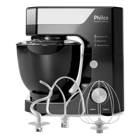 Batedeira Planetária Philco Pbp90a 5l 12 Velocidades 900w Preto 220v 60