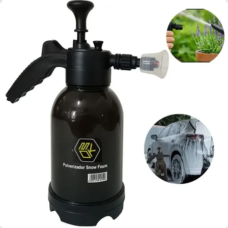 Pulverizador Borrifador Alta Pressão Snow Foam 2l Manual Profissional Com 3 Bicos Espuma Ativa Automotivo Lavagem Carro Moto Limpeza Detalhamento Jardim Uso Geral Híbrido 3 Em 1 Cor Preto Laranja