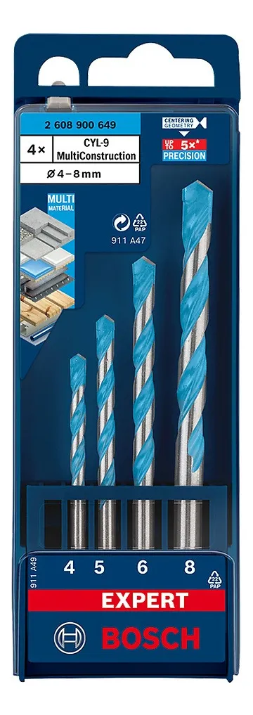 Jogo Brocas Multiuso Materiais Cyl-9 4 Peças 5,5 A 8mm