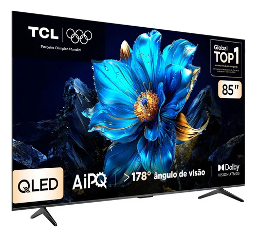 Smart TV TCL 85 Polegadas QLED 4K P7K WiFi Bluetooth Google TV HDR10+ Dolby Atmos Dolby Vision 85P7K