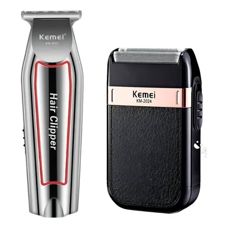 Máquina de Cortar Cabelo Kemei KM-032 Sem Fio 3 Pentes Bivolt