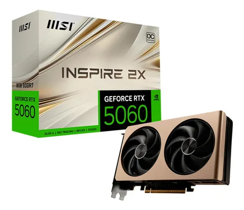 Placa de vídeo Msi Geforce Rtx 5060 8g Inspire 2x Oc 8gb Gddr7 G506-8i2c