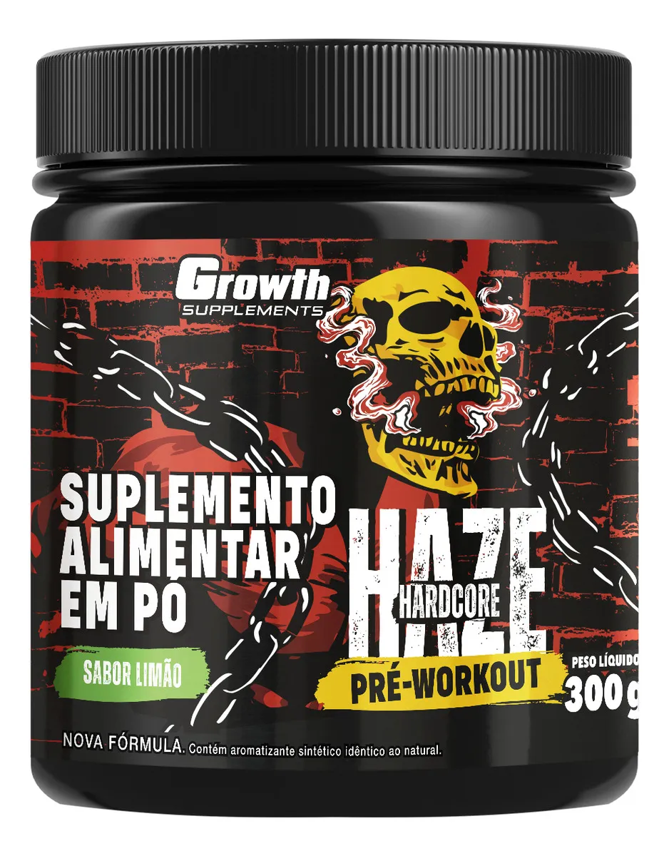 Pré-treino Haze Hardcore 300g Growth Supplements - Limão