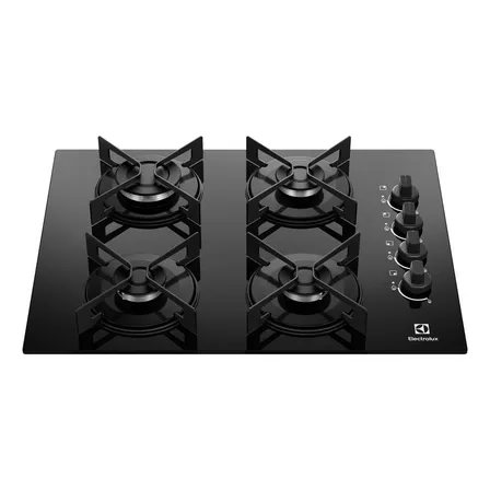 Cooktop 4 Bocas a Gás Electrolux Mesa de Vidro Efficient Grade de Aço Fosco (KE4GR) Bivolt