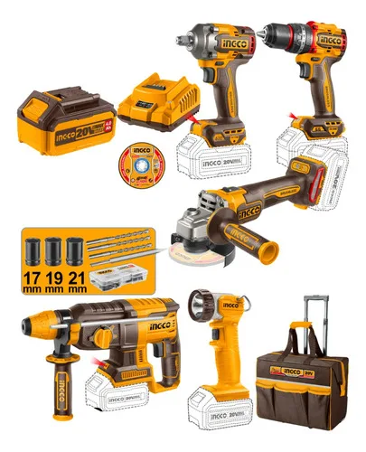 Kit de motor sem escova com bolsa Bate/Carg e Acc Ingco Cli2059