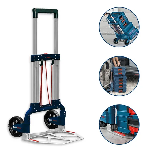 Carrinho Bosch Alumínio Dobrável 125kg P/ Ferramentas L-boxx Cor Azul-aço