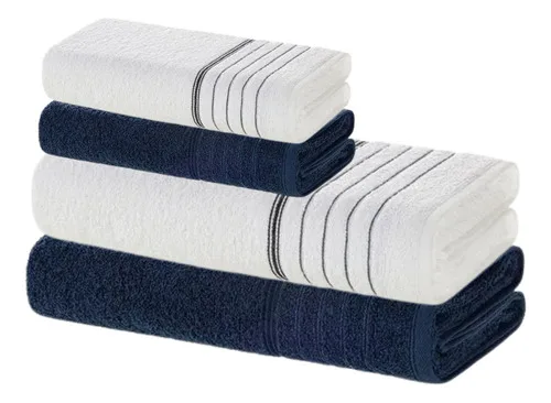 Jogo de Toalhas 4 Pçs Fio Cardado 100 Algodão Softmax Bressan Karsten
