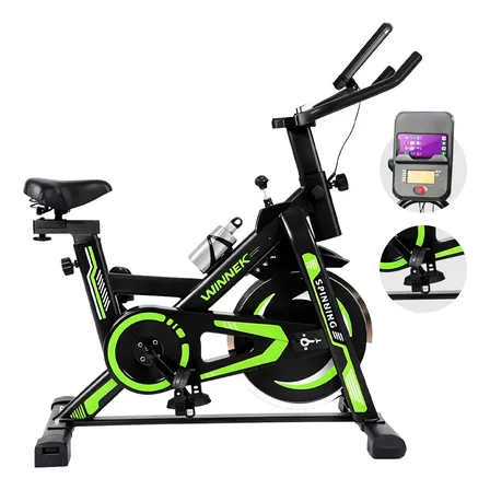 Bicicleta Spinning Com Roda De Inércia De 13kg Winnek Fitness Preto Verde