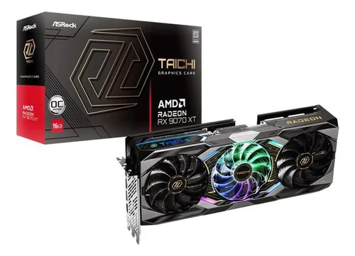 Placa De Vídeo Asrock Amd Radeon Rx 9070 Xt Taichi Oc 16gb