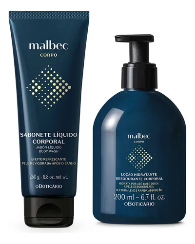 Malbec Cuidados: Loção Corporal 300ml + Sabonete Líquido 250g
