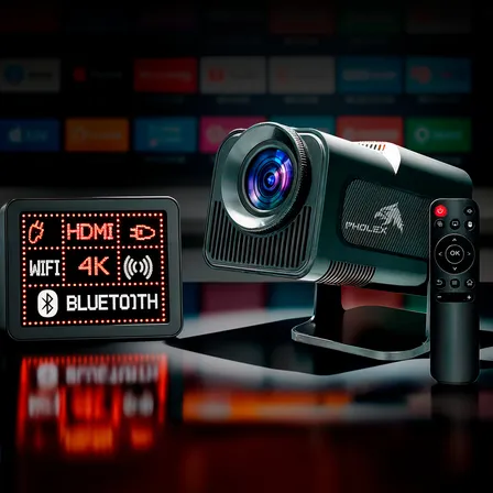 Projetor Hy 320 Smart Pholex Full Hd 4k Android 11 Wifi Bluetooth Mini Projetor Alta Luminosidade Home Theater Preto Imagem Nítida Som Potente 127/220v