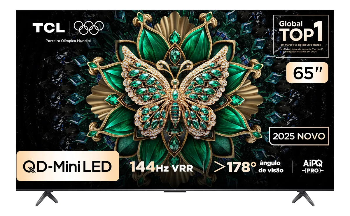 Smart Tv Tcl 65 Polegadas Qled Mini Led 4k C6k Wifi Bluetooth Google Tv 4 Hdmi 144hz Hdr10+ 65c6k