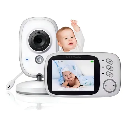 Babá Eletrônica Com Medidor De Temperatura C/ Tela 3,2 Cor Branco Sem Fio Com Com Visão Câmera De Segurança Vb603 Vlx 127/220v