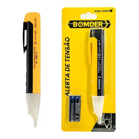 Caneta Detectora De Tensão 90-1000v Com Luz Led E Bip Sonoro