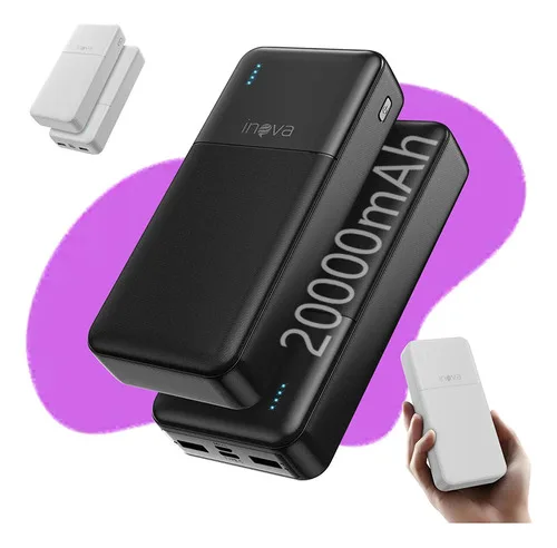 Power Bank Portátil 20000mah, Carregador 22.5W Inova Carga Rápida, Proteção Inteligente, Compatível Com Celular E Notebook - Preto
