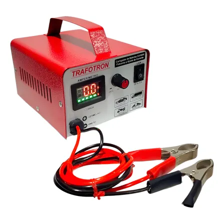 Carregador De Bateria 12v Até 300a Com Ajuste De Corrente, Flutuante, Bivolt Automático Ca10ah, Trafotron, Carga Lenta E Rápida