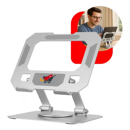 Suporte Giratório 360° De Alumínio Para Tablet Celular iPad Universal Ate 12 Polegada Dobrável Multifunções Speed Shop