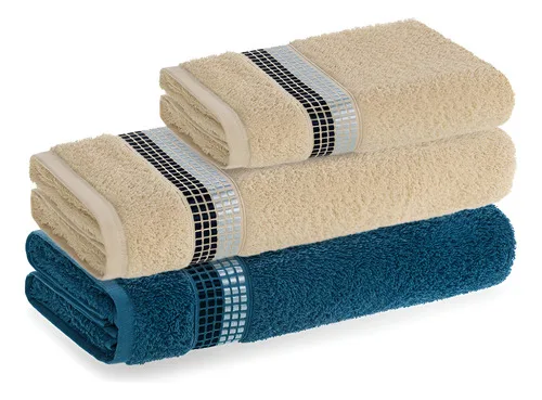 Kit Toalhas De Banho 3 Peças Dimer Casa In