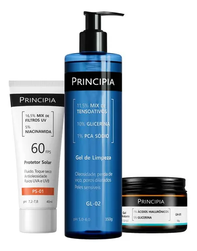 Principia Kit Gl-02 + Gh-01 + Ps-01 Todo Tipo De Pele Dia/noite