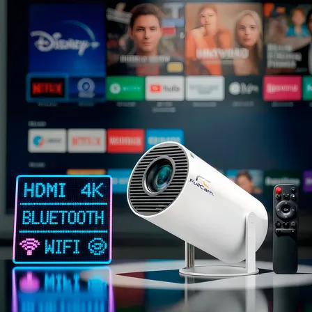 Mini Projetor Portátil Fc Fullcam 4k Android Full Hd Smart Wifi Cinema Home Hy300