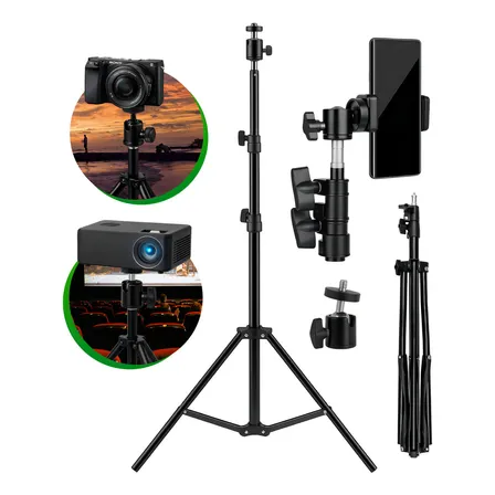 Tripé Profissional Para Celular E Câmera Pedestal 2,1m Suporte Horizontal E Vertical
