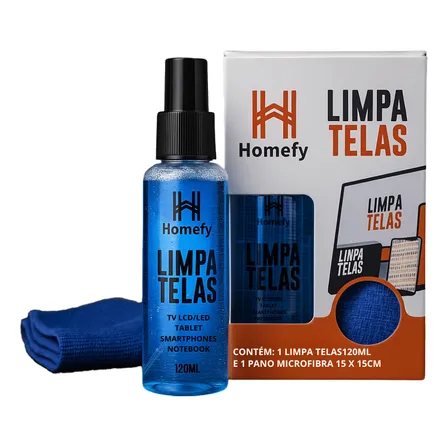 Kit Limpa Telas Tvs Notebook Celulares Homefy + Pano De Microfibra Antiestático
