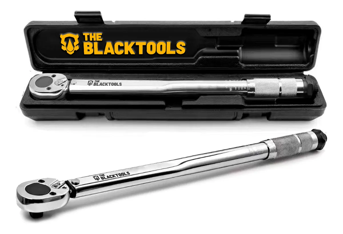 Torquímetro De Estalo Click Para Soquete 1/2 Pol 28-210 Nm 2.8 A 21kg Reversível Ajustável Com Estojo The Black Tools