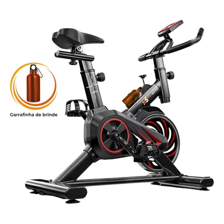 Bicicleta Ergométrica Fitness Para Cardio E Musculação Academia Com Base Cor Preto E Vermelho Marca Its 8kg Inercia