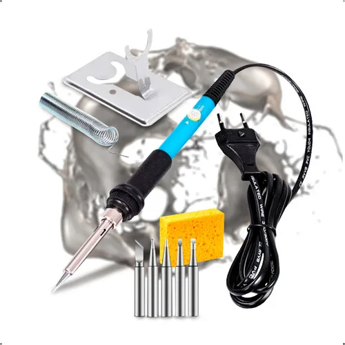 Kit Ferro De Solda 60w 220v Regulagem Temperatura 6 Pontas