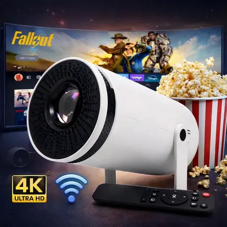 Projetor Smart Portátil Full Hd 4k Android 11 Wi-fi Bluetooth Tv Mini Projetor Cinema Em Casa Cor Branco Imagem Nítida Som Potente Compatível Com Diversos Dispositivos Hy300 127/220v