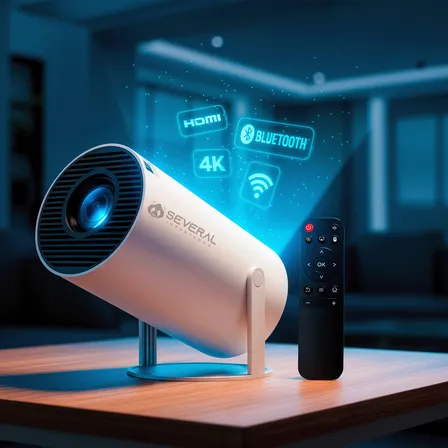 Projetor Smart Portátil Several Importados Full Hd 4k Android 11 Wi-fi Bluetooth Mini Projetor Home Theater Cinema Em Casa Cor Branco Imagem Nítida Som Potente Compatível Com Diversos Dispositivos