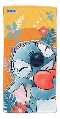 Toalha De Banho Ohana Lil0 Azul Algodão Praia Estampa Fofa Lilo08