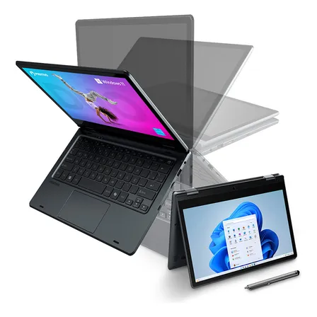 Notebook 2 Em 1 Positivo Duo C4128e Intel Celeron N4500 Windows 11 Home 4gb Ram 128gb Emmc 11 Led Hd Ips Cinza