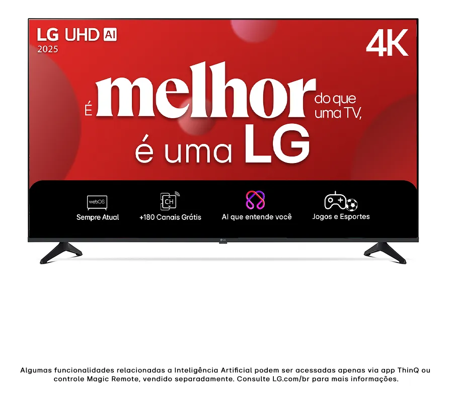 Smart Tv 4k 55 LG Uhd 55ua75 Processador 7 Ai Ger8 4k Super Upscaling Google Cast Alexa Integrado Controle Remoto Padrão Webos 25