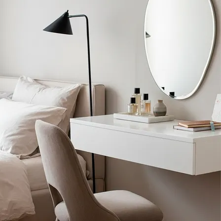 Penteadeira Suspensa Gaveta Multifuncional Prática Branca Cor Branco