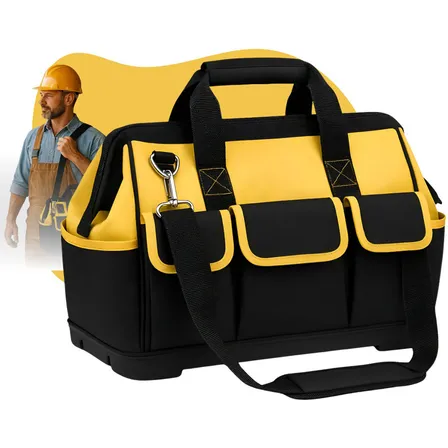 Bolsa de Ferramentas Multiuso Lupita Oxford 16 com varios Bolsos e Base Rígida Eletricista Serviços Gerais