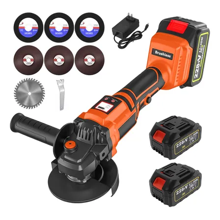 Truerza Esmerilhadeira Lixadeira Angular 12000rpm-2bateria De Lítio Cor Laranja De Tela De Led