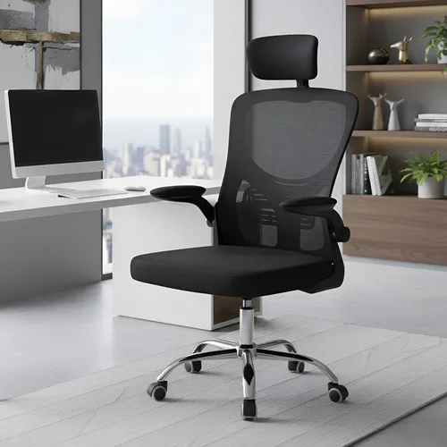 Cadeira Escritório Business Com Encosto De Cabeça Giratória Ergonômica Mesh Marca Home House